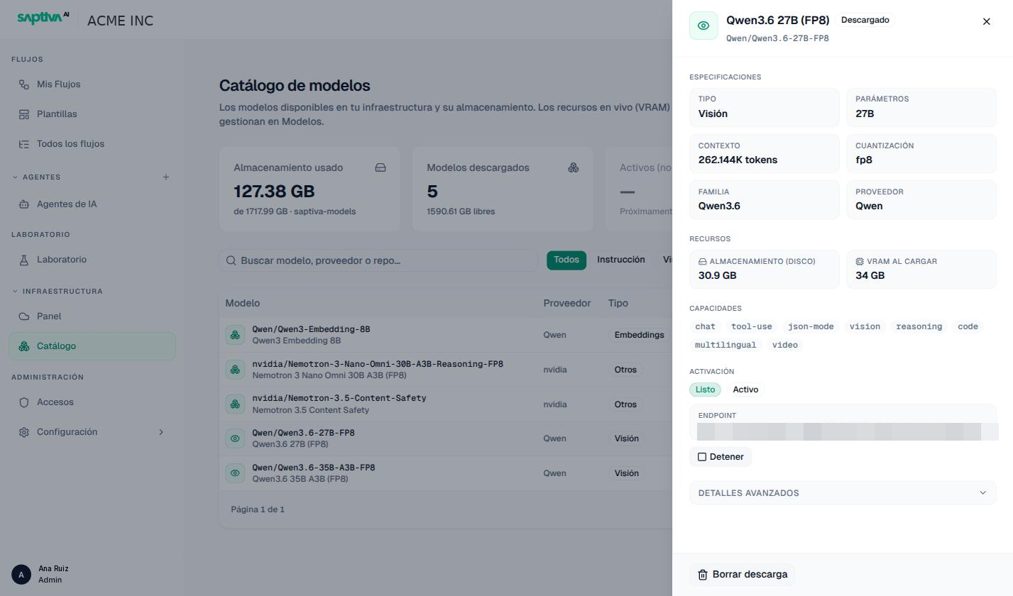 Ficha de un modelo: especificaciones, recursos, capacidades y activación